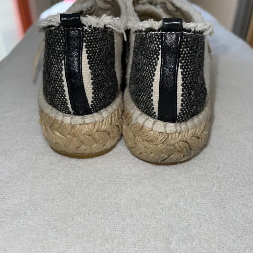Loeffler Randall Alfie Espadrille Sneaker Womens Off White Black Size 8.5 US
